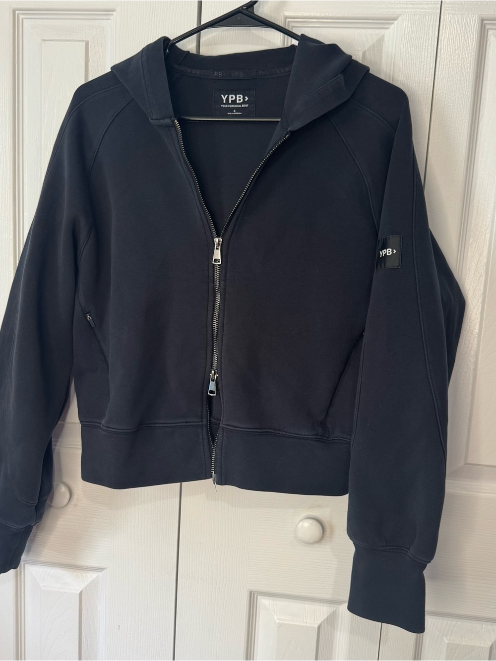 YPB Women’s Black Hooded Zip Bomber Jacket